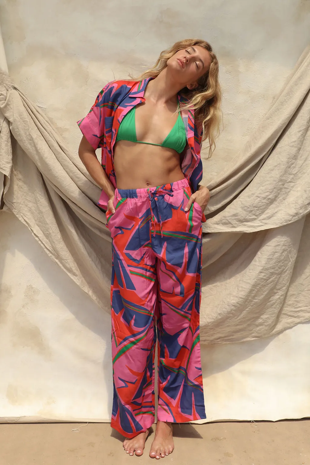 Gita Linen Pant - Canopy Print sold by Stone Fox Swim product image thumbnail 2