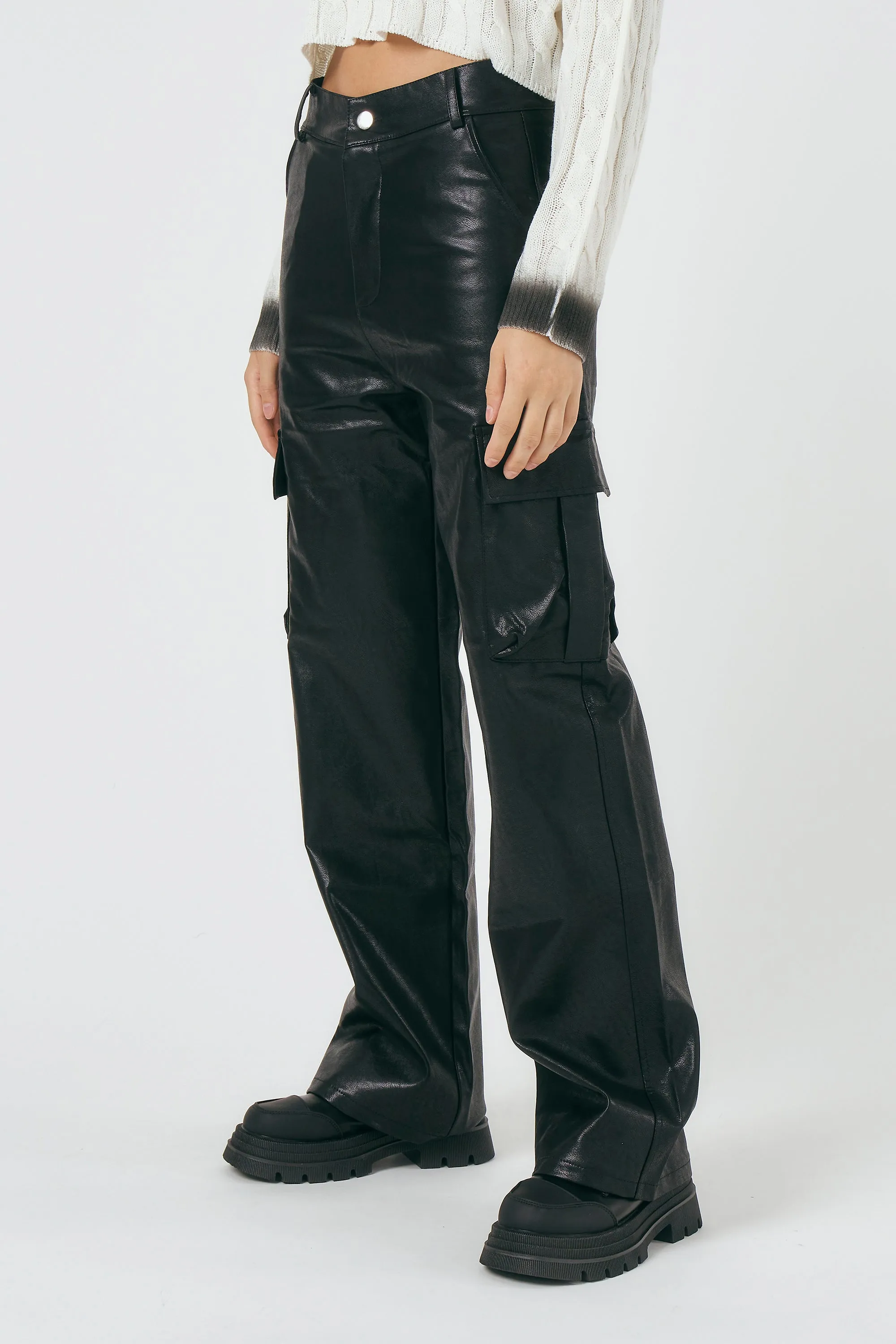 Mabel Pleather Cargo Pants sold by storets product image thumbnail 3