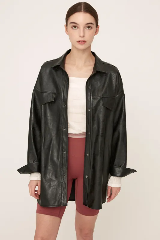 Mia Pleather Oversized Jacket sold by storets