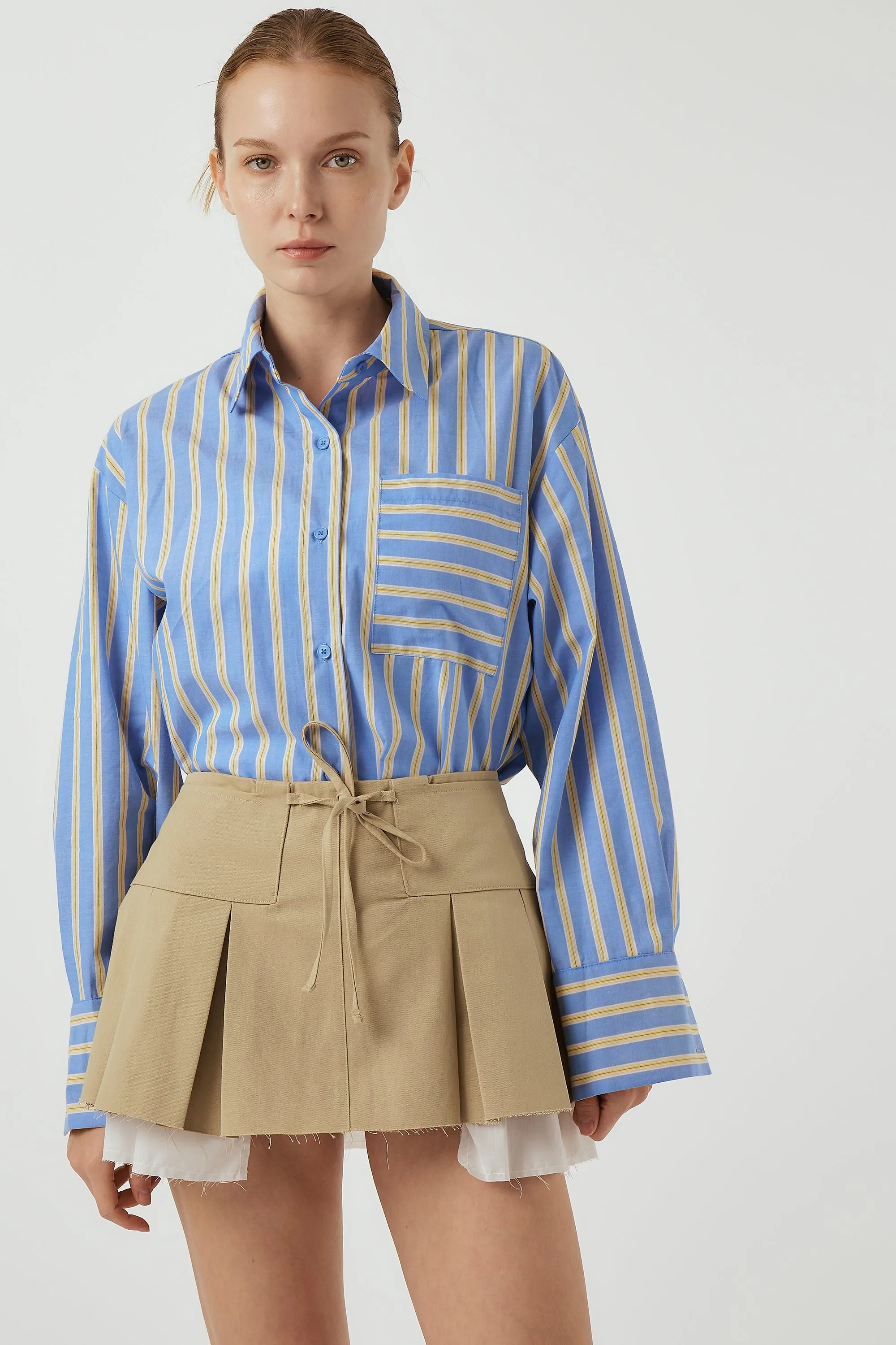Ayla Oversized Striped Shirt sold by storets