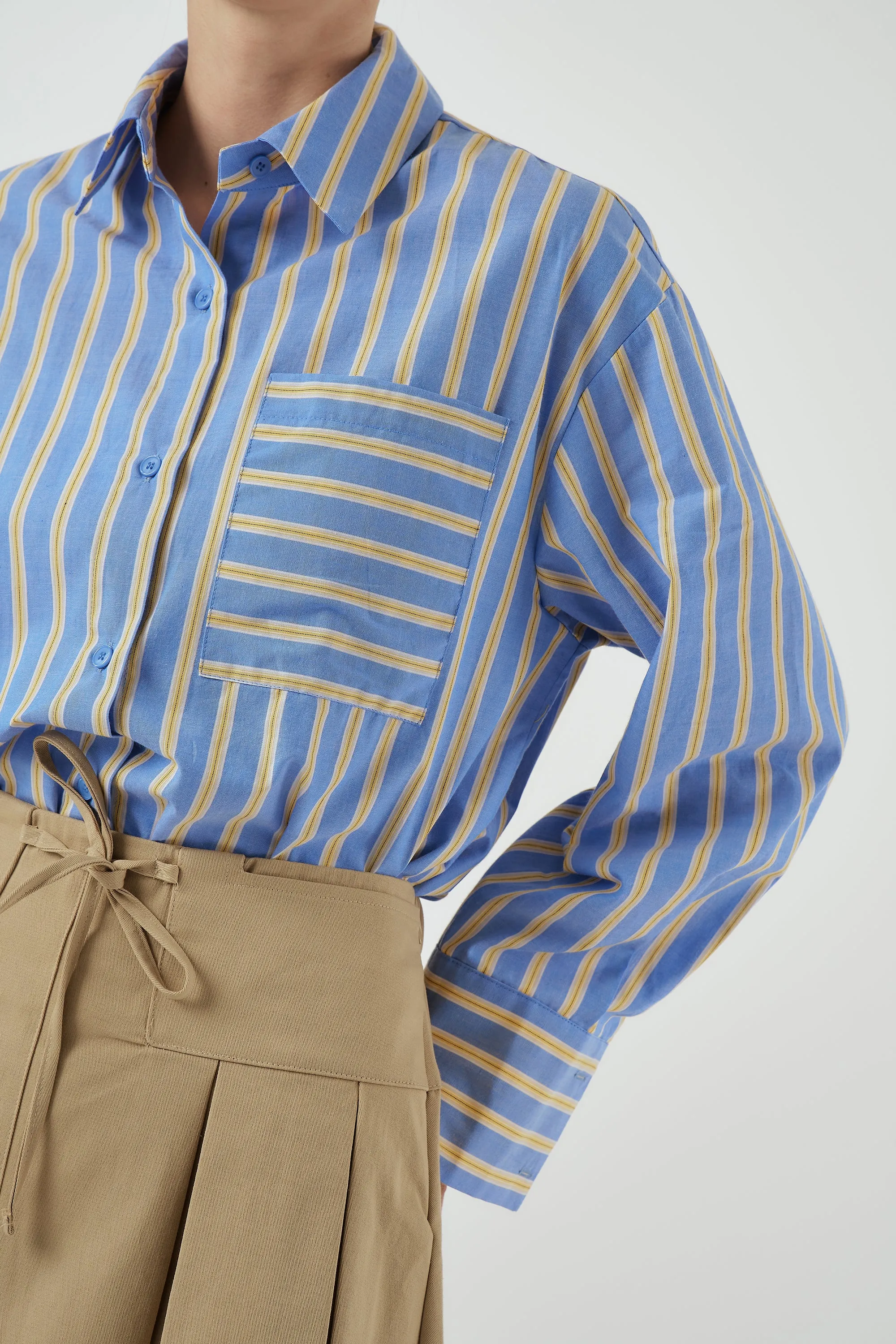 Ayla Oversized Striped Shirt sold by storets product image thumbnail 3