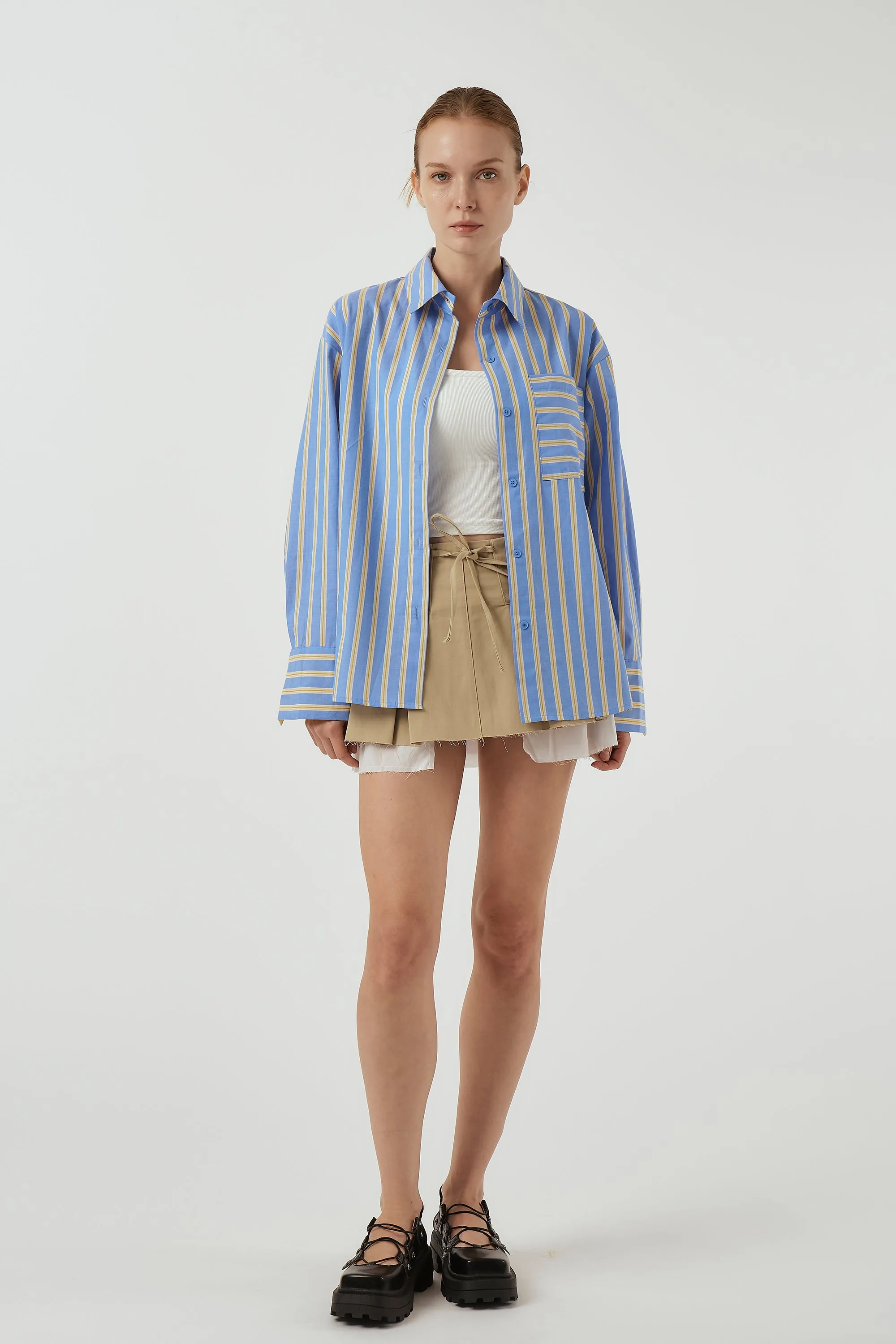 Ayla Oversized Striped Shirt sold by storets product image thumbnail 2