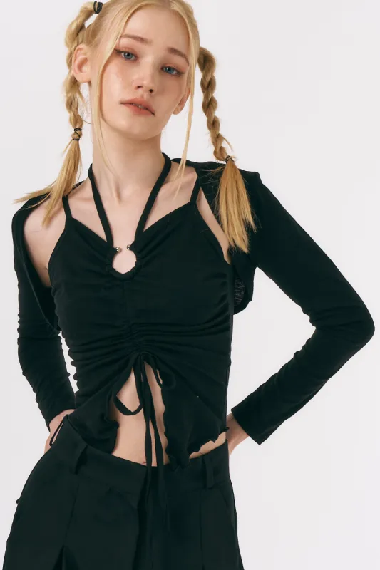 Mindy Ruched Top and Cardi Set sold by storets