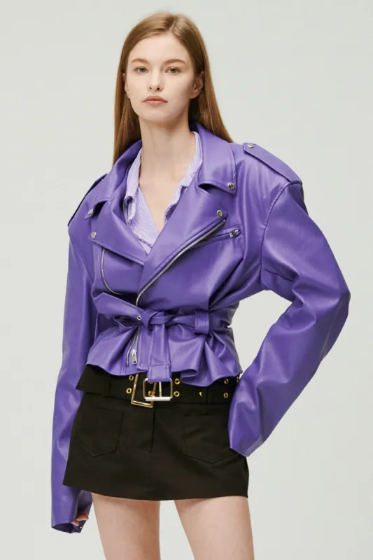 Megan Oversized Rider Jacket sold by storets