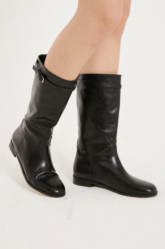 Sharon Pleather Middle Boots sold by storets