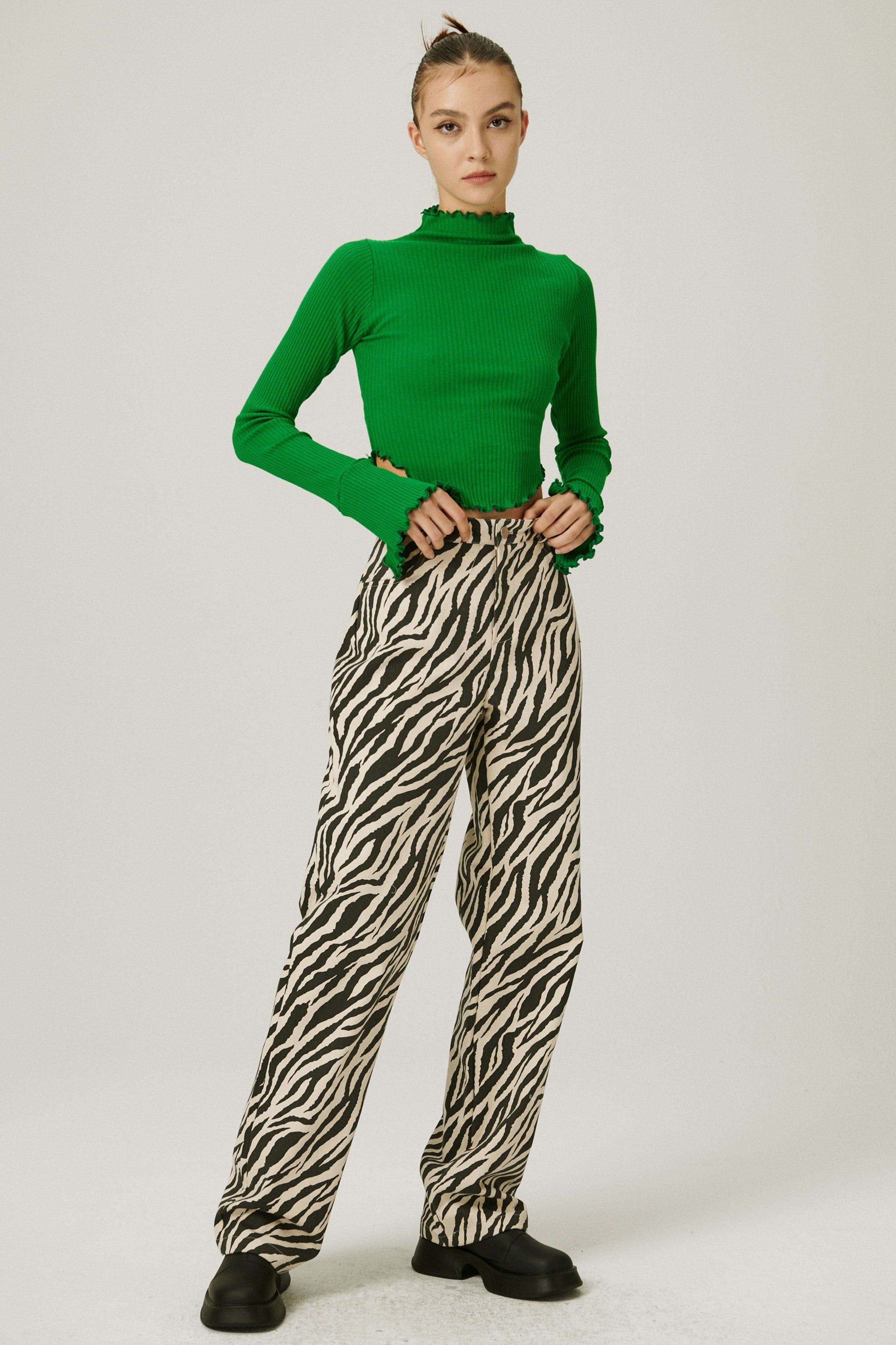 Ivy Wide Leg Pants in Zebra sold by storets product image thumbnail 2