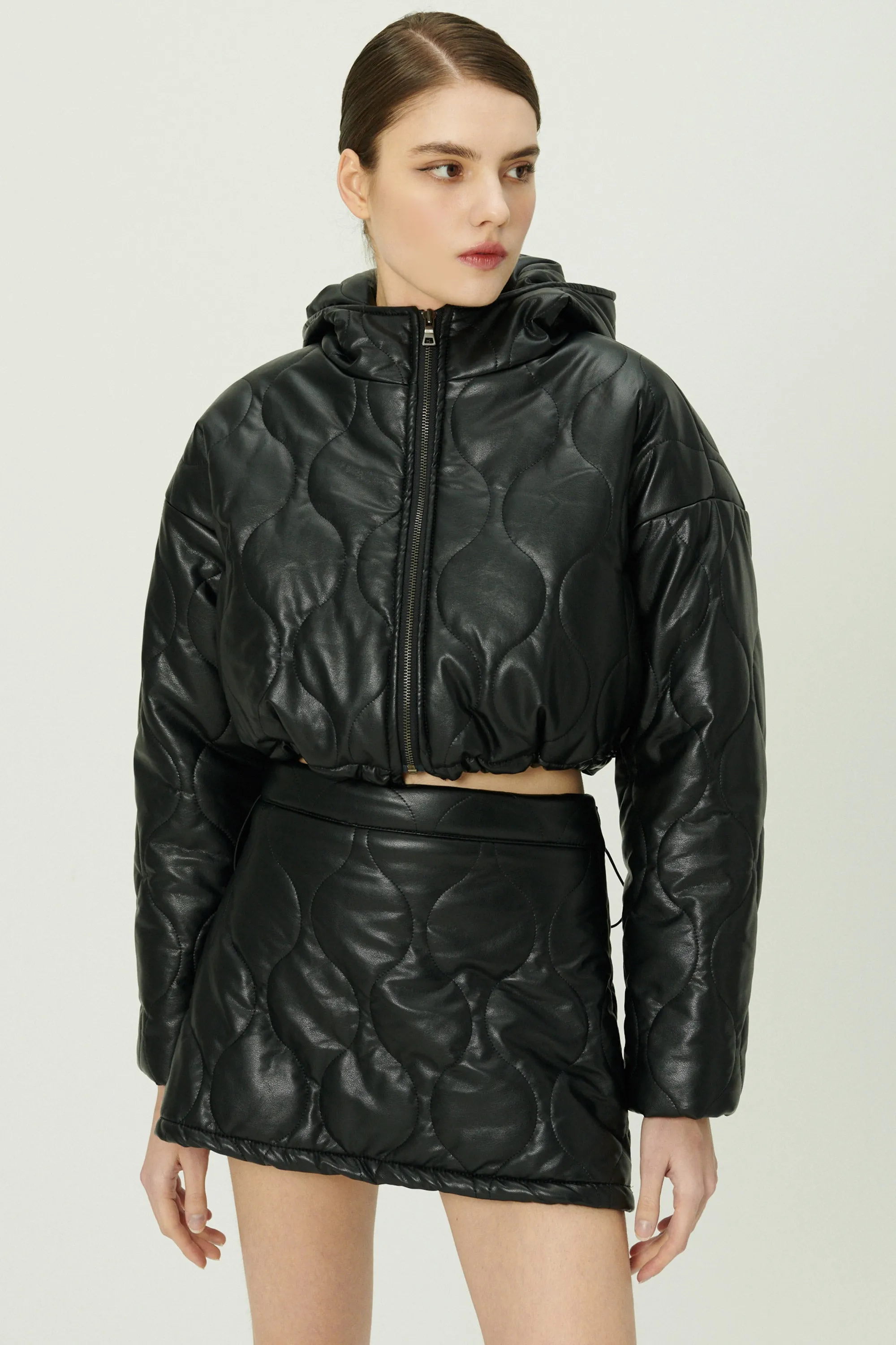 Anina Pleather Quilted Jacket sold by storets product image thumbnail 4