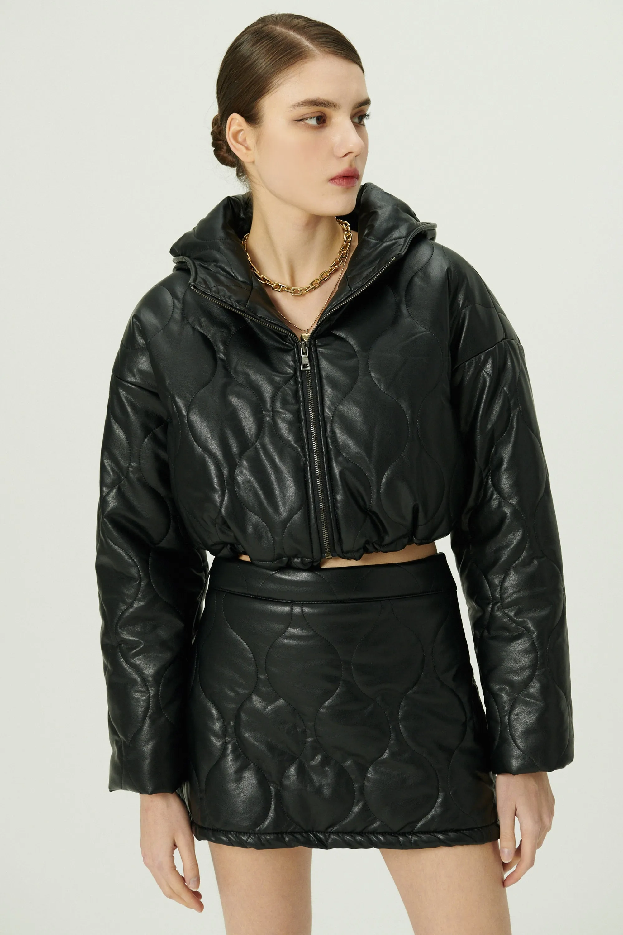 Anina Pleather Quilted Jacket sold by storets product image thumbnail 5