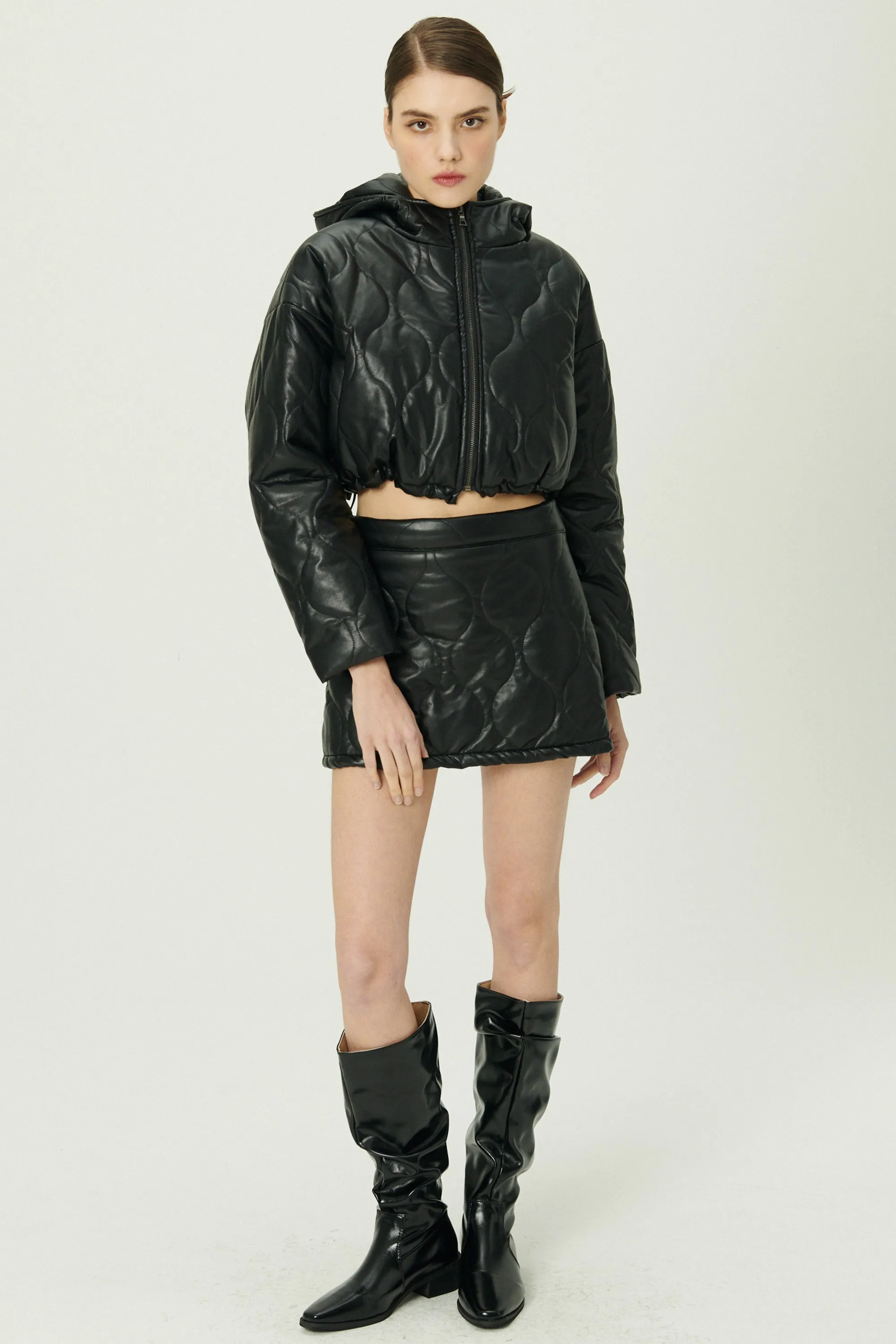 Anina Pleather Quilted Jacket sold by storets product image thumbnail 3