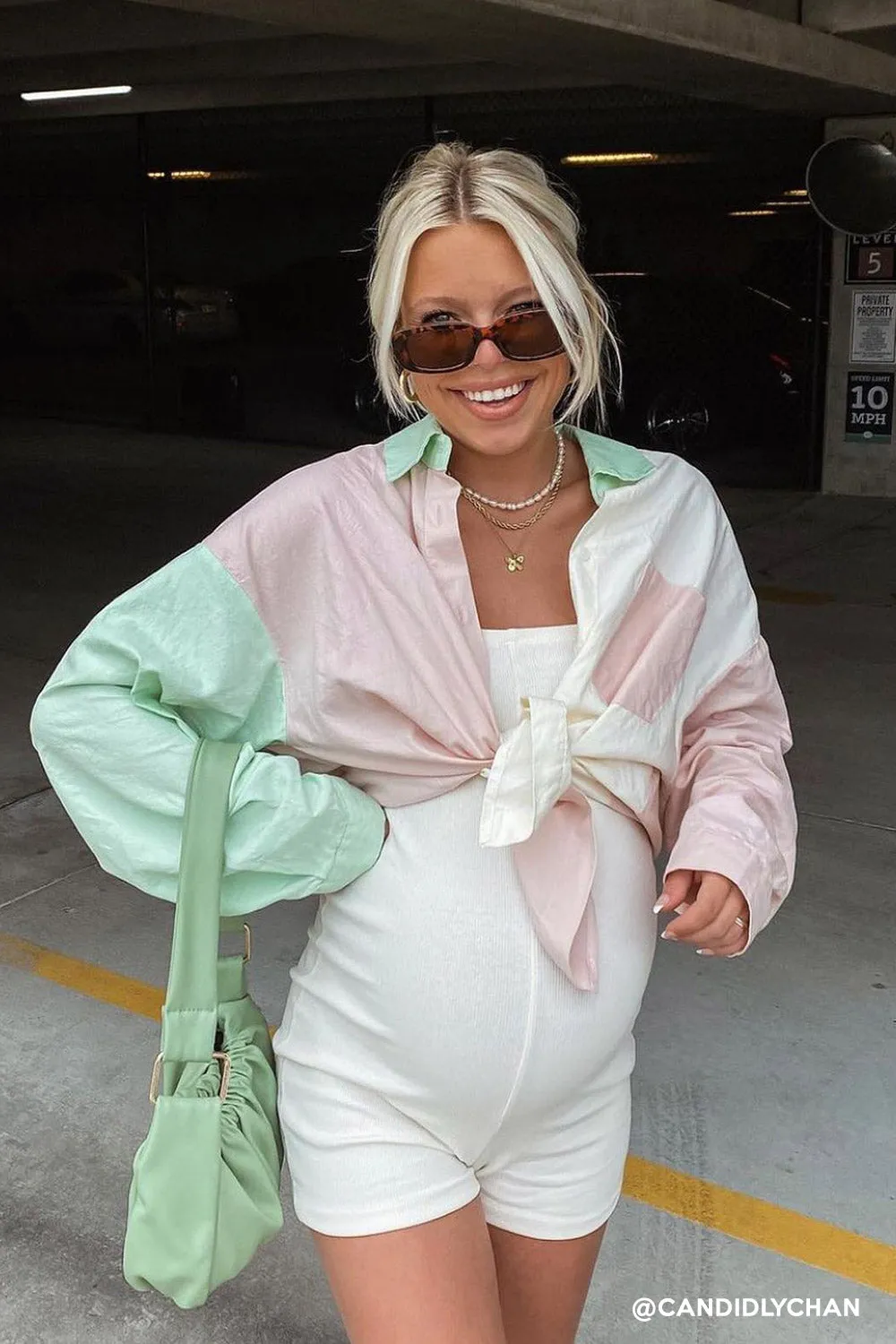 Kelly Color Block BoyFriend Shirt sold by storets