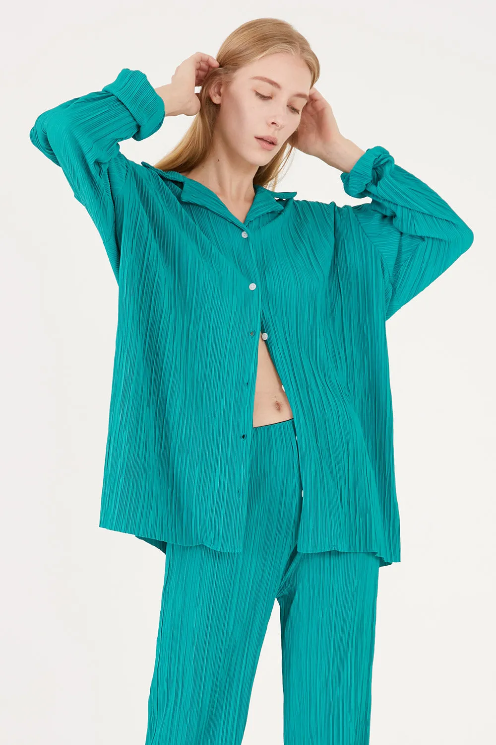 Maria Oversized Plisse Shirt sold by storets product image thumbnail 5