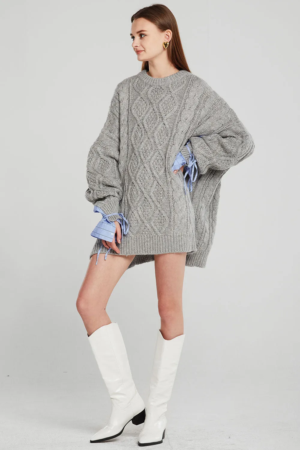 Sadie Shirt Combo Knit Pullover sold by storets product image thumbnail 4