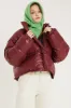 Harlow Faux Leather Puffer Jacket sold by storets