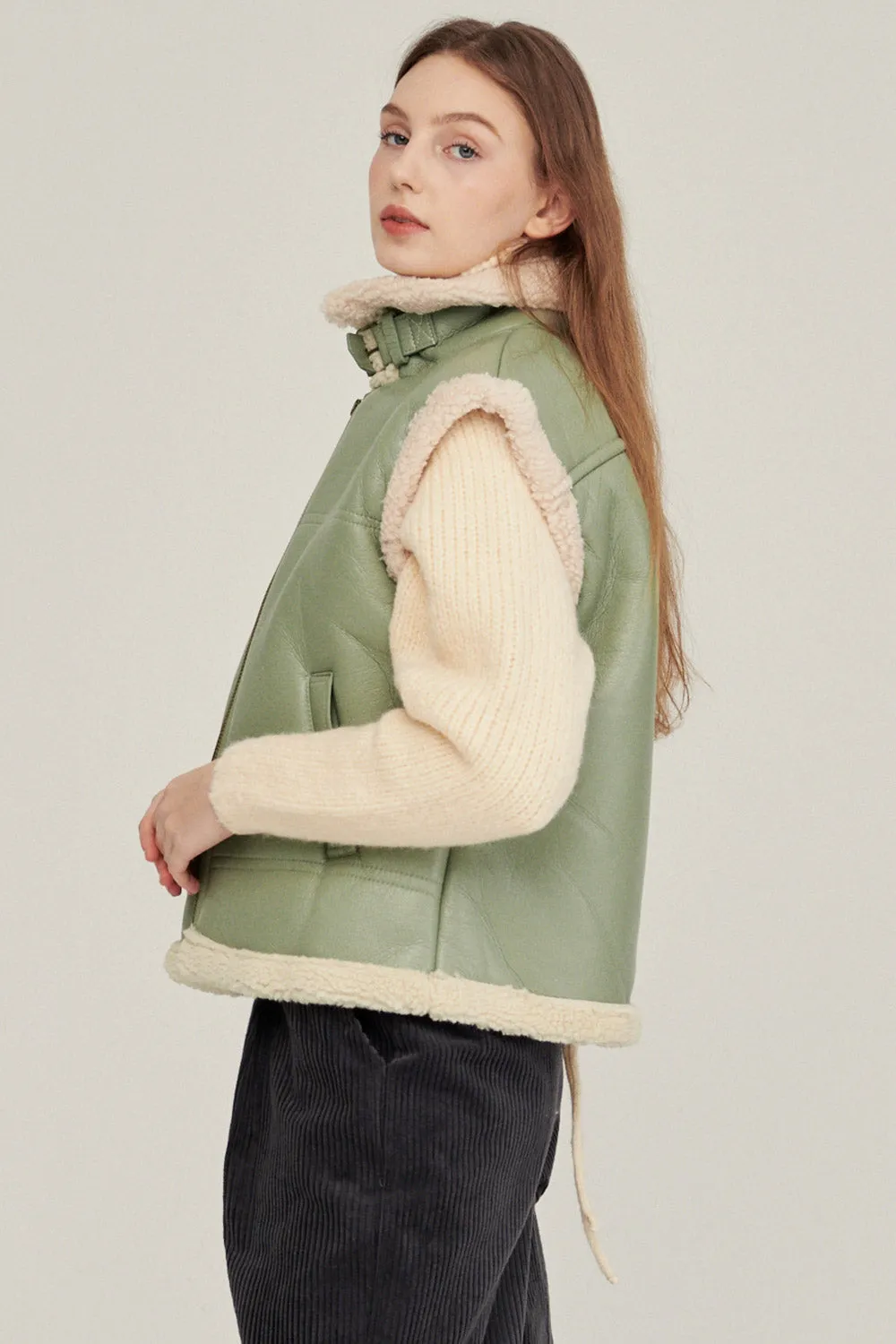 Daniela Pleather Shearling Vest sold by storets product image thumbnail 5