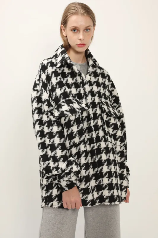Hannah Houndstooth Shirt Jacket made by storets