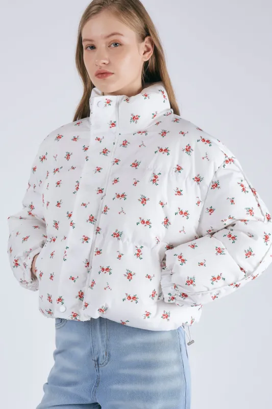 Rosie Floral Puffer Jacket sold by storets