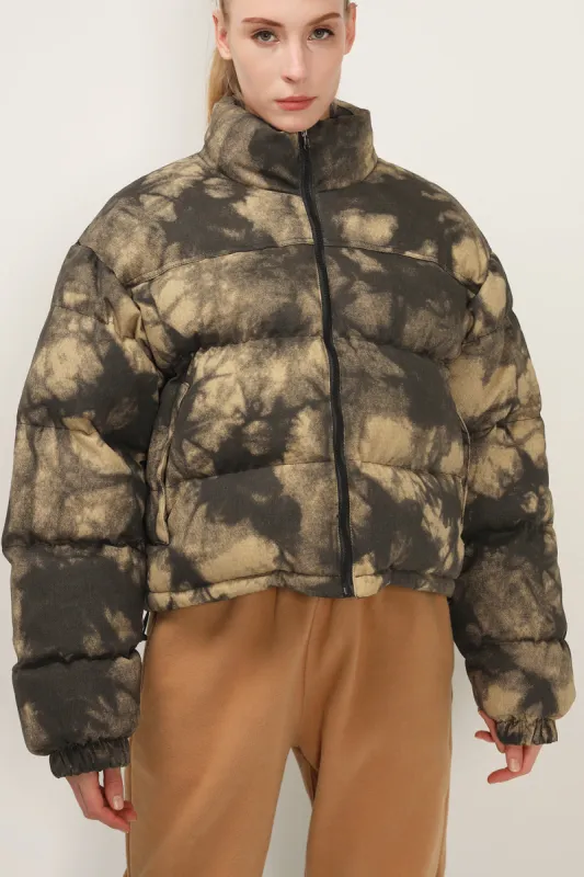 Hazel Reversible Printed Puffer Jacket sold by storets