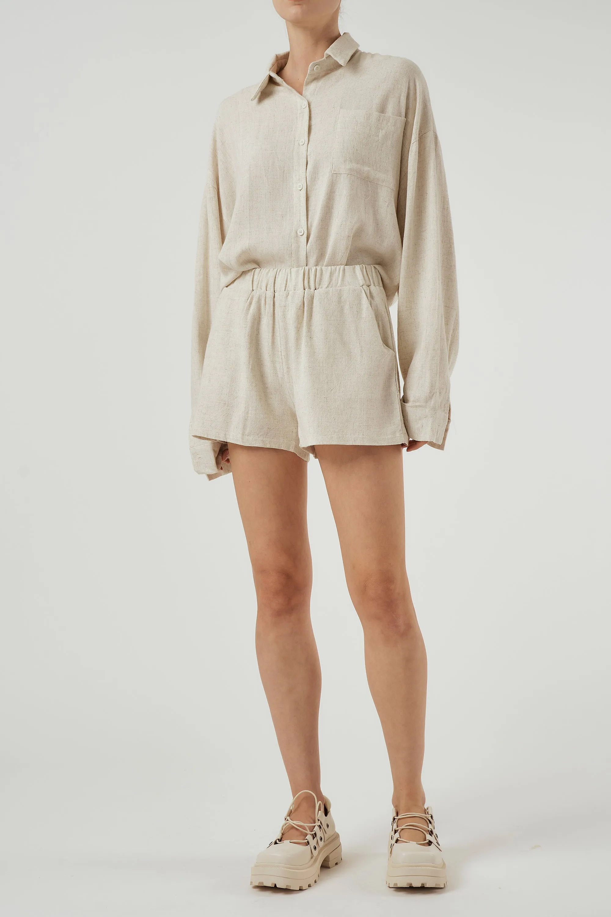 Izzy Linen Shirt & Shorts Set sold by storets product image thumbnail 4