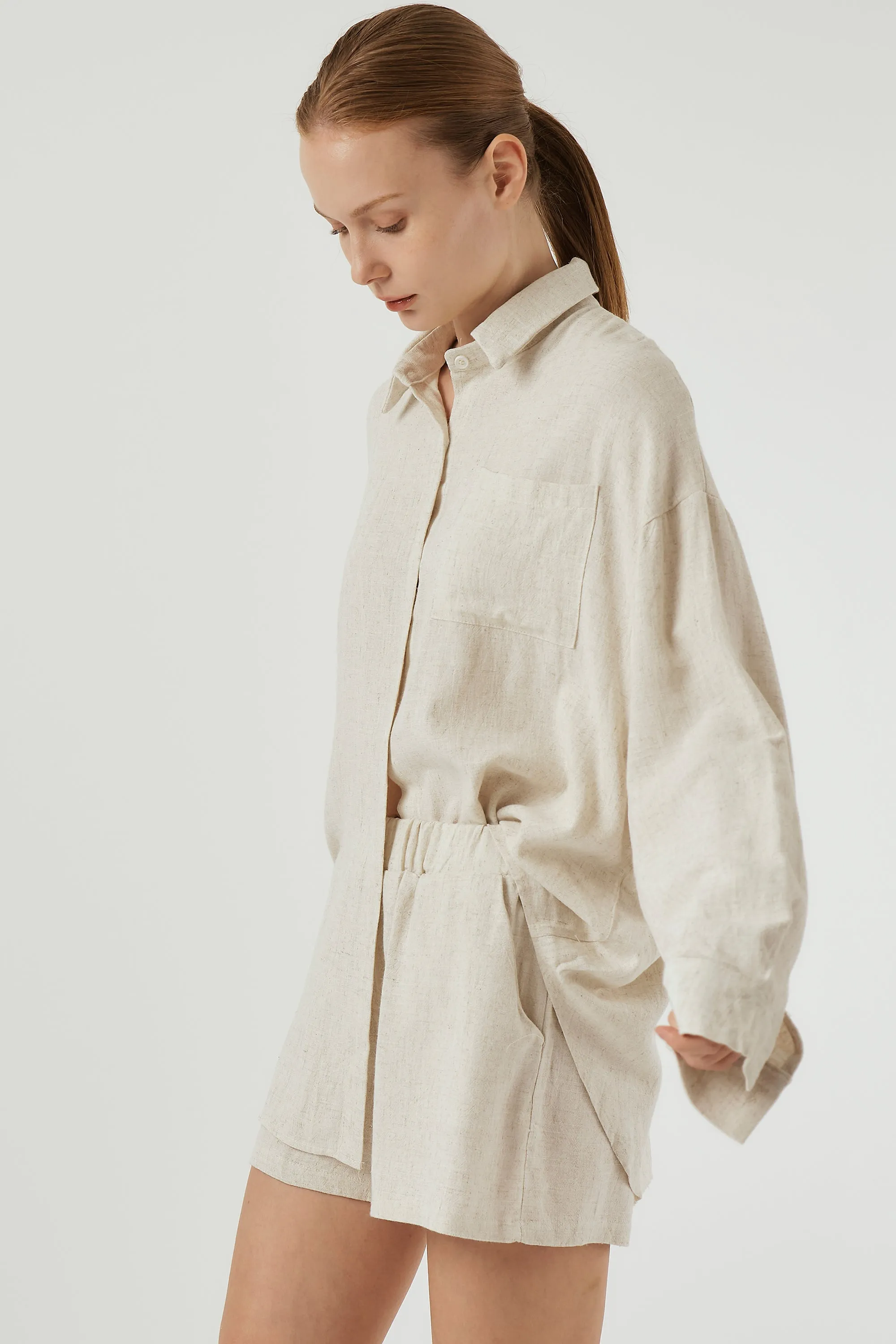 Izzy Linen Shirt & Shorts Set sold by storets