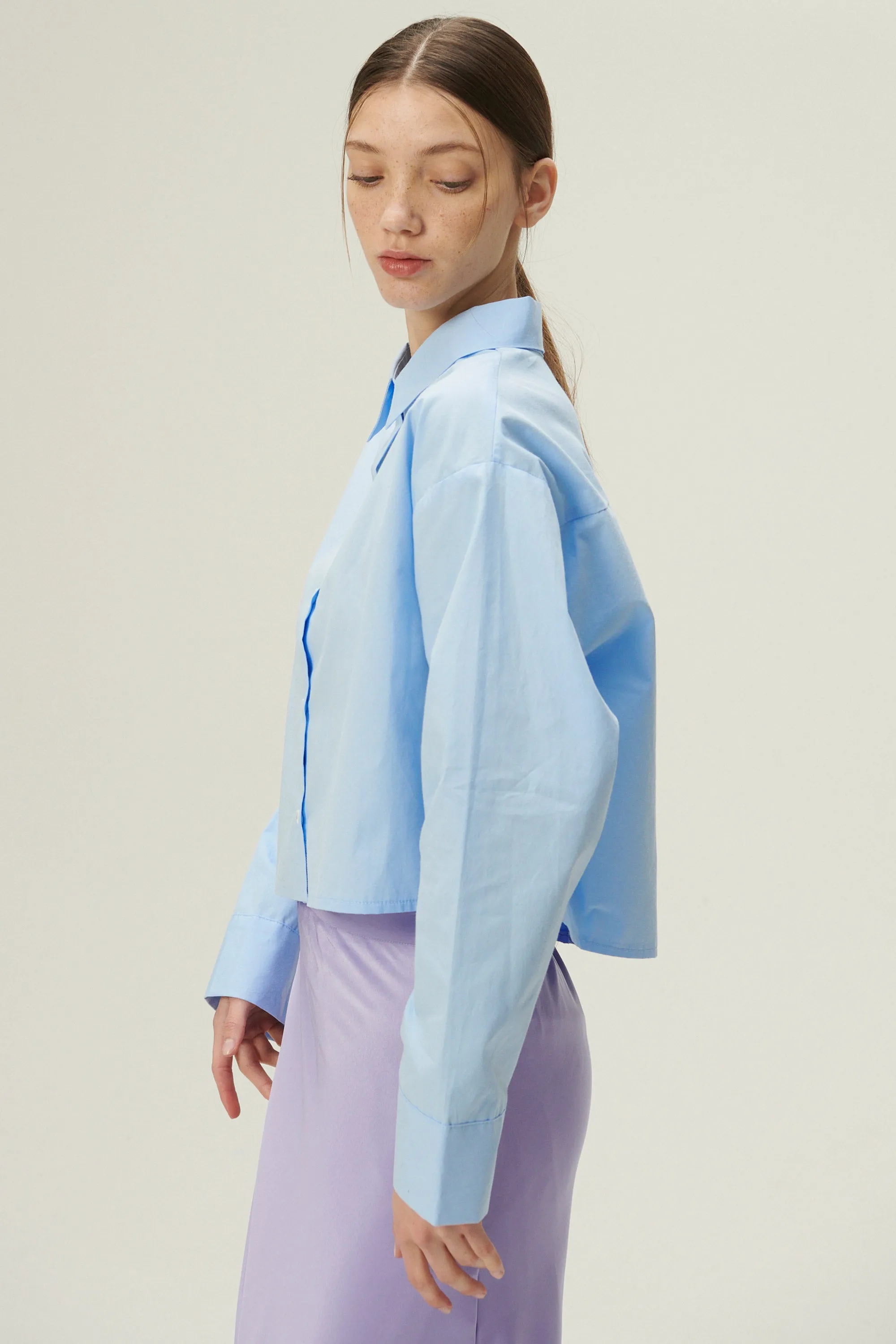 Lucy Open Back Crop Shirt sold by storets product image thumbnail 4