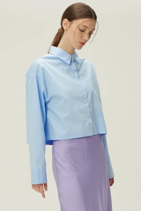 Lucy Open Back Crop Shirt sold by storets