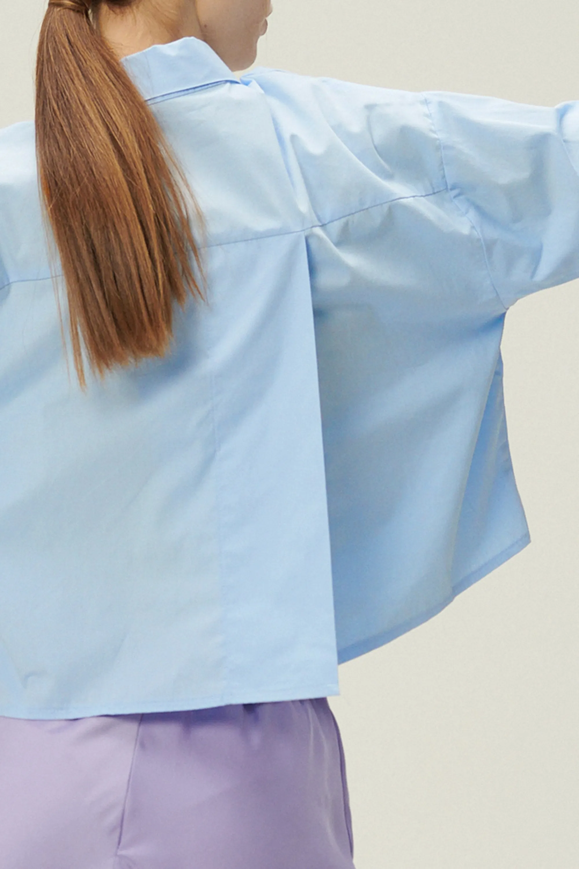 Lucy Open Back Crop Shirt sold by storets product image thumbnail 2