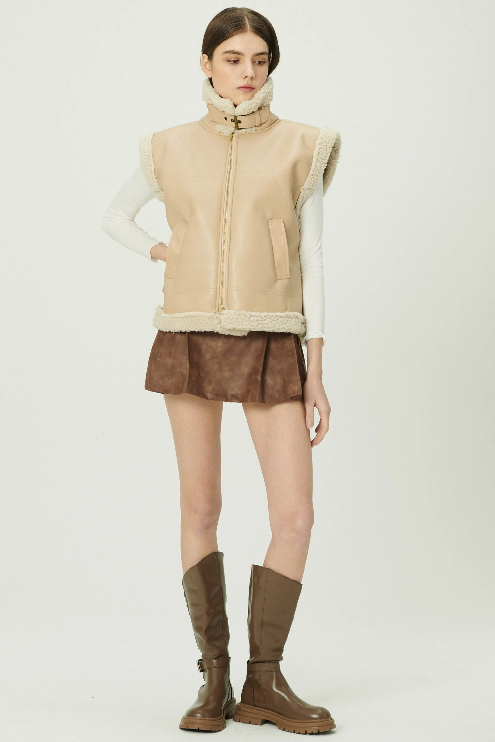Daniela Pleather Shearling Vest sold by storets product image thumbnail 5