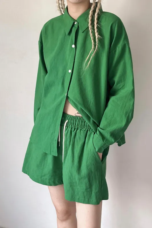 Mia Openback Linen Shirt sold by storets