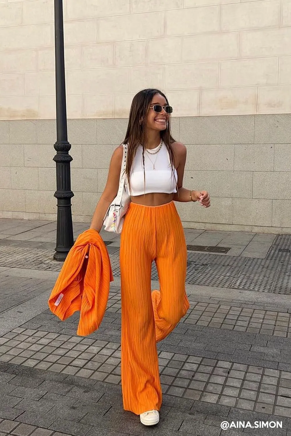 Maria Flared Leg Plisse Pants sold by storets