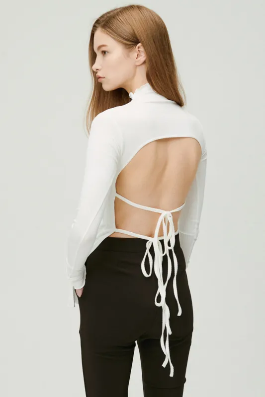 Gina Backless Ribbed Top sold by storets