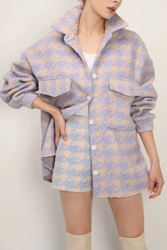 Hannah Houndstooth Shirt Jacket made by storets