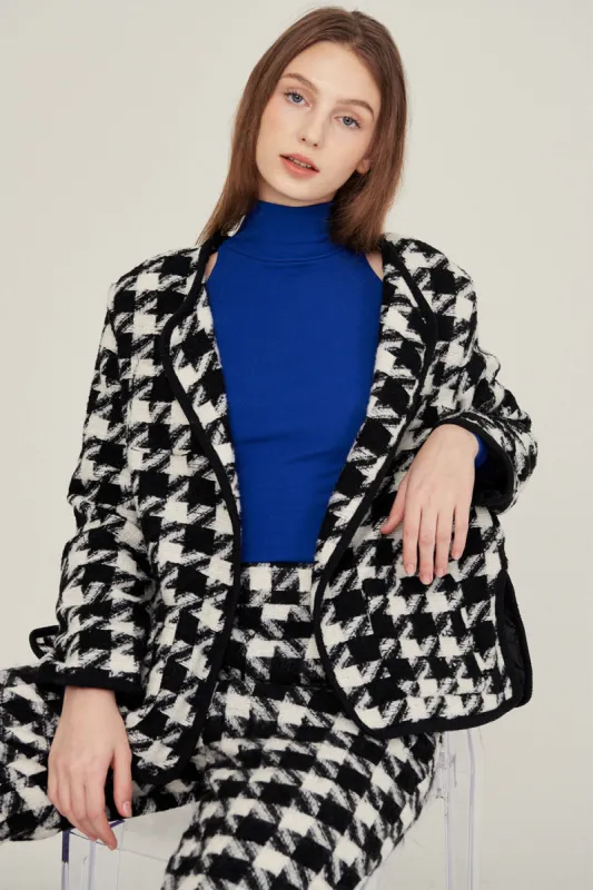 Nour Houndstooth Open Coat sold by storets