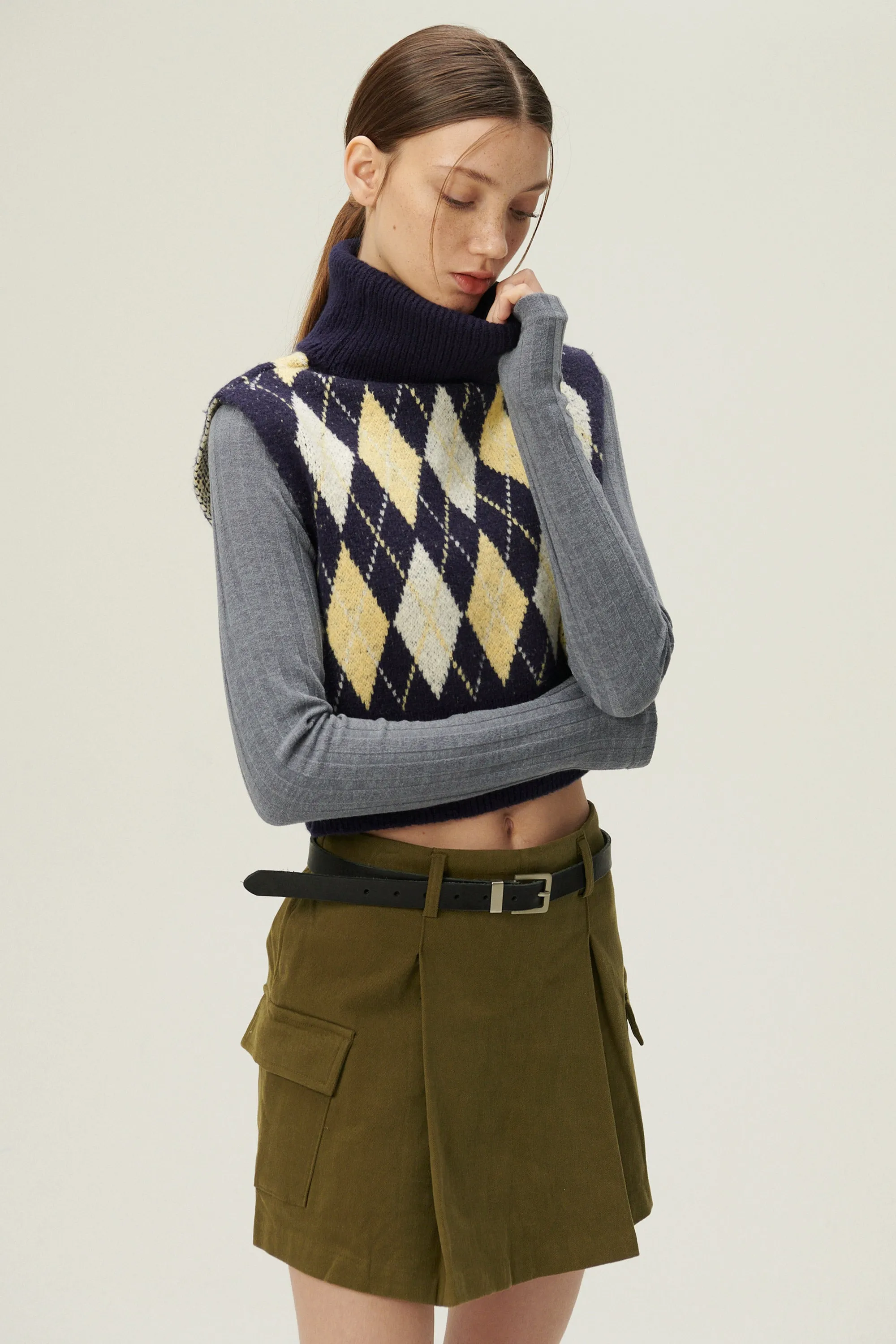 Ludi Argyle Knit Vest sold by storets product image thumbnail 5