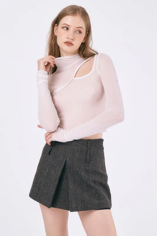 Eliana Cut-out Turtleneck Top sold by storets