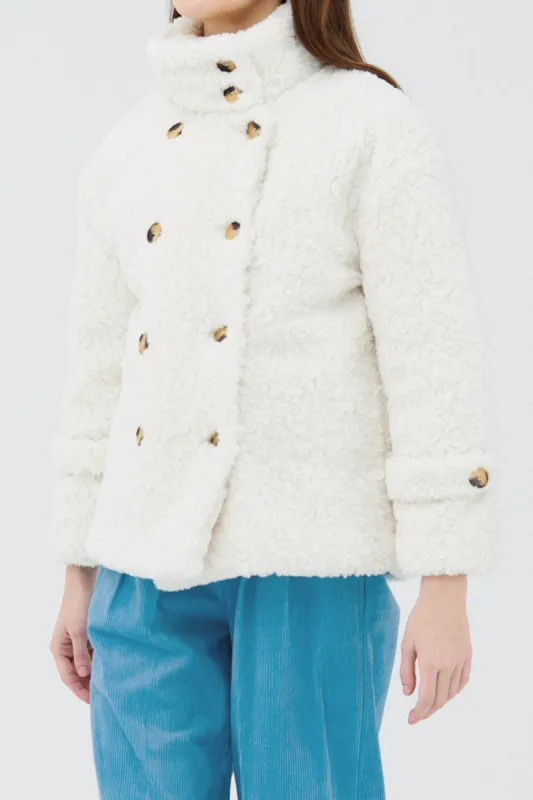 Emma Double Breasted Teddy Coat sold by storets
