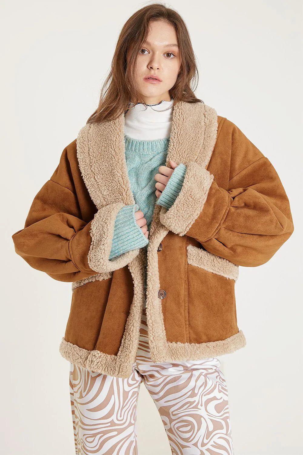 Ava Faux Shearling Jacket sold by storets product image thumbnail 2