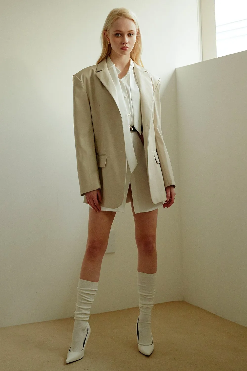 Mia Oversized Fit Pleather Jacket sold by storets product image thumbnail 4