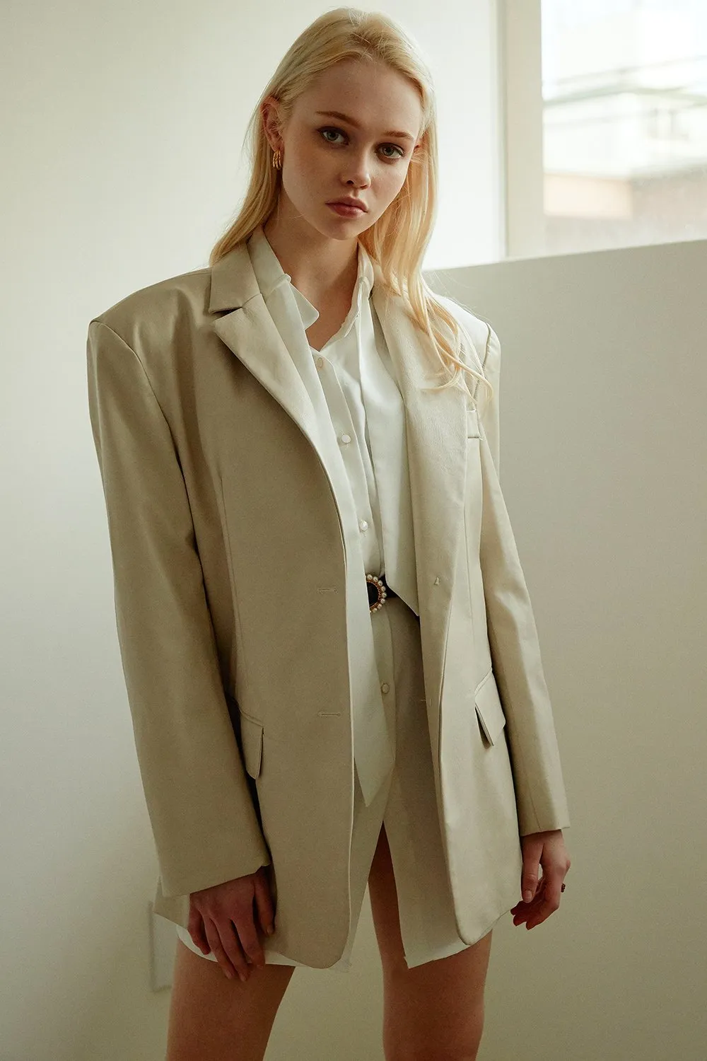 Mia Oversized Fit Pleather Jacket sold by storets product image thumbnail 5