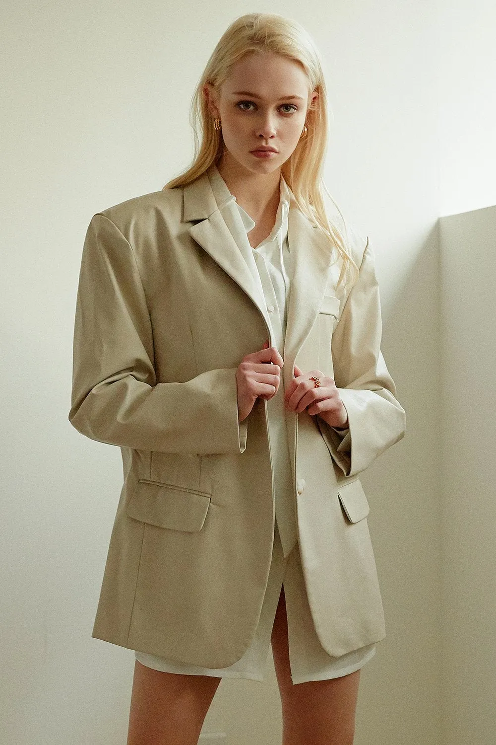 Mia Oversized Fit Pleather Jacket sold by storets product image thumbnail 2