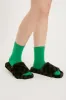Yva Checkerboard Faux Fur Open Slipper sold by storets
