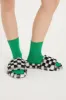 Yva Checkerboard Faux Fur Open Slipper sold by storets