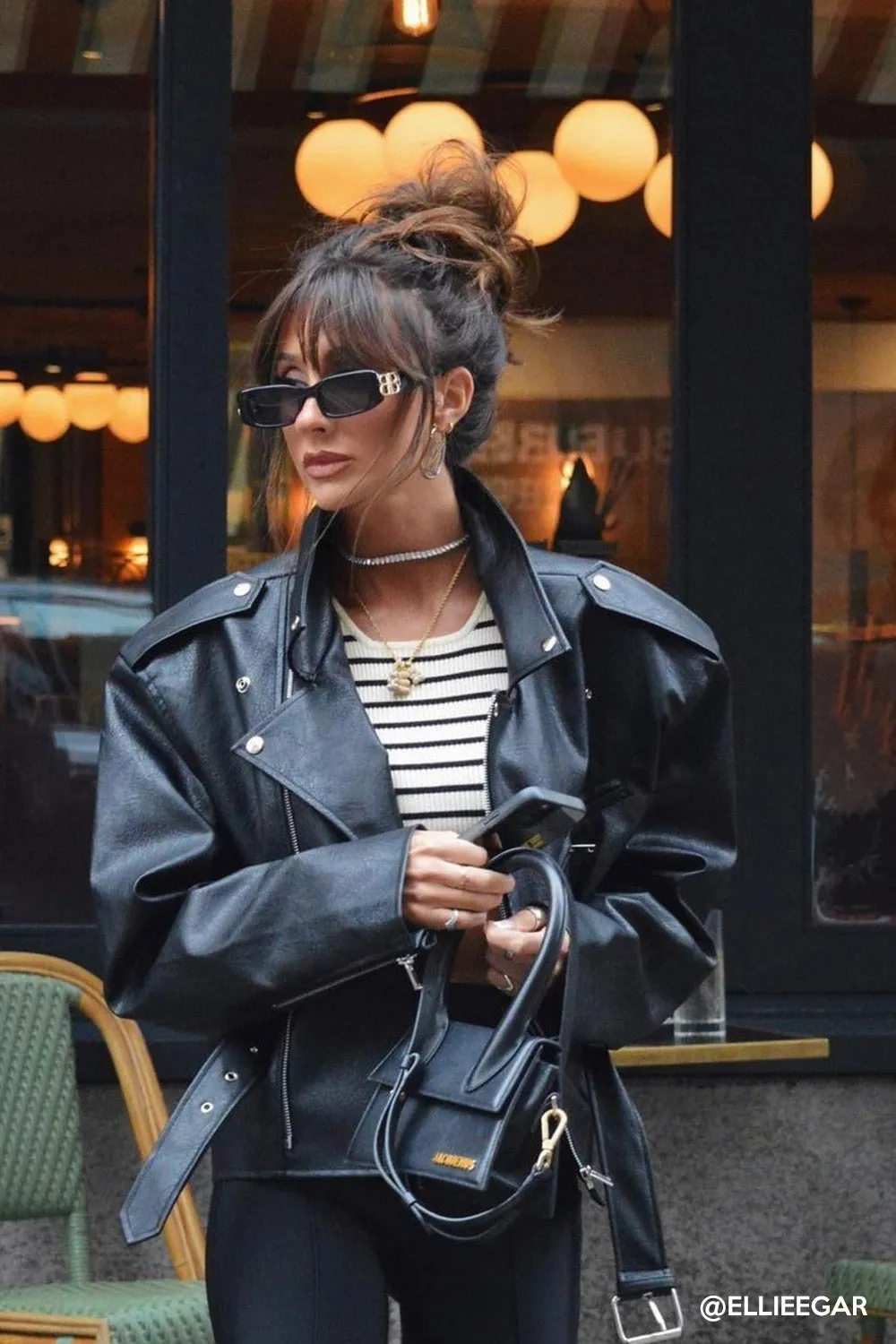 Megan Oversized Rider Jacket sold by storets