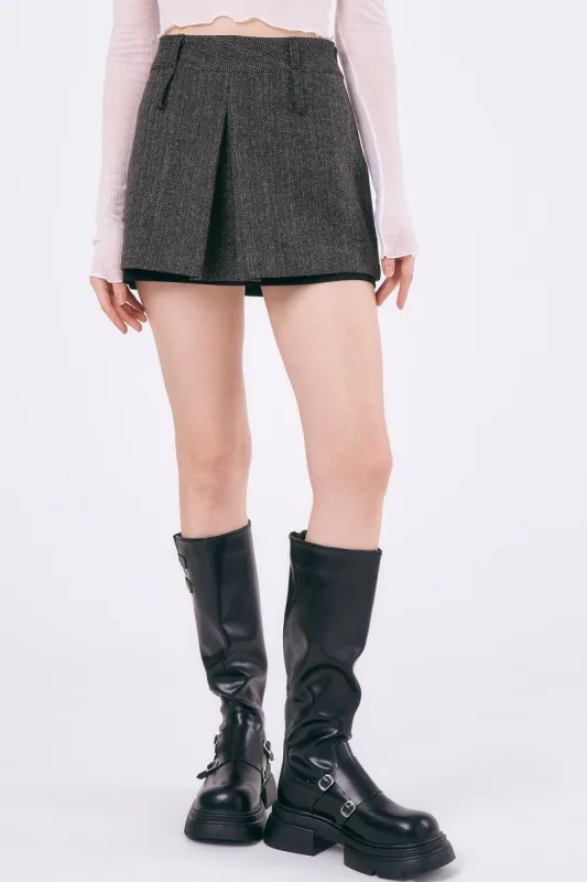 Mia Herringbone Mini Skirt sold by storets