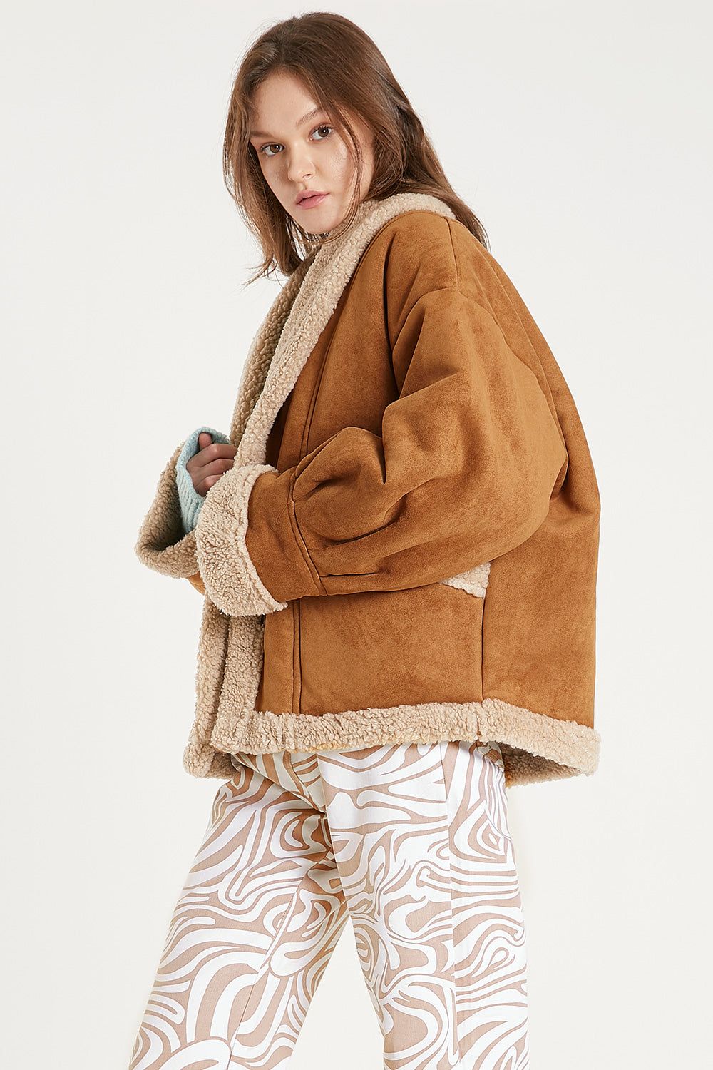 Ava Faux Shearling Jacket sold by storets product image thumbnail 5