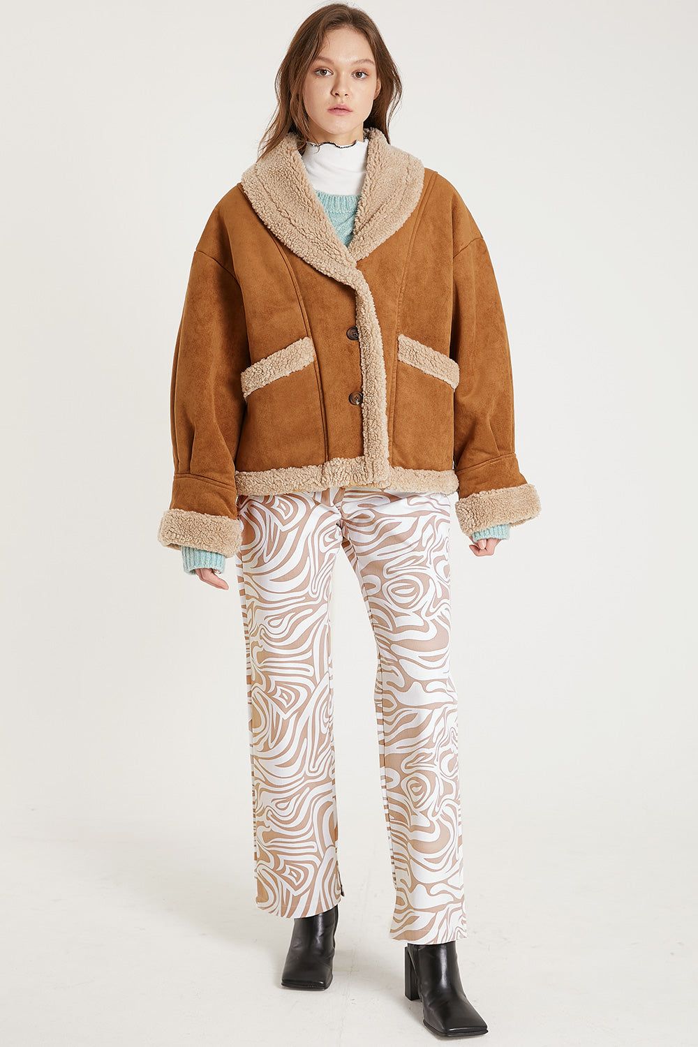 Ava Faux Shearling Jacket sold by storets product image thumbnail 3