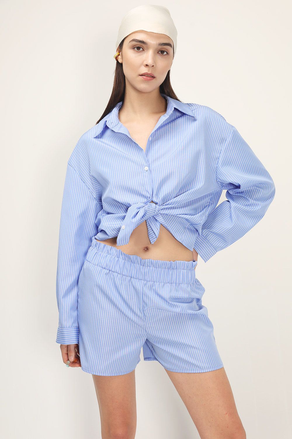 Frank Pin Striped Shirt And Shorts Set sold by storets product image thumbnail 3