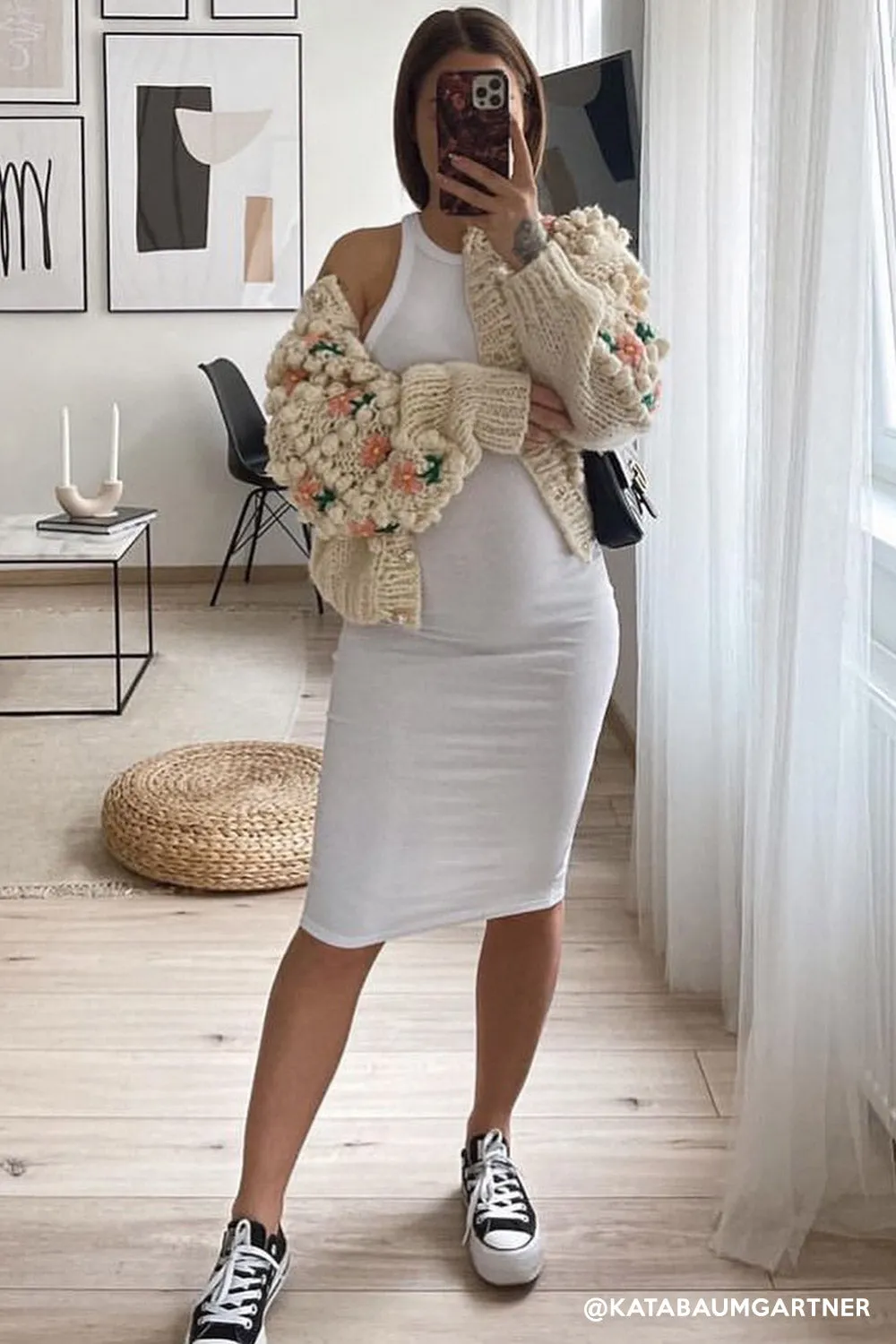 Lily Floral Embroidered Knit Cardigan sold by storets