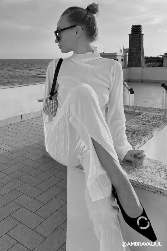 Sia Plisse Tunic Top and Pants Set sold by storets