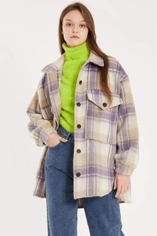 Gia Oversized Fuzzy Shacket sold by storets
