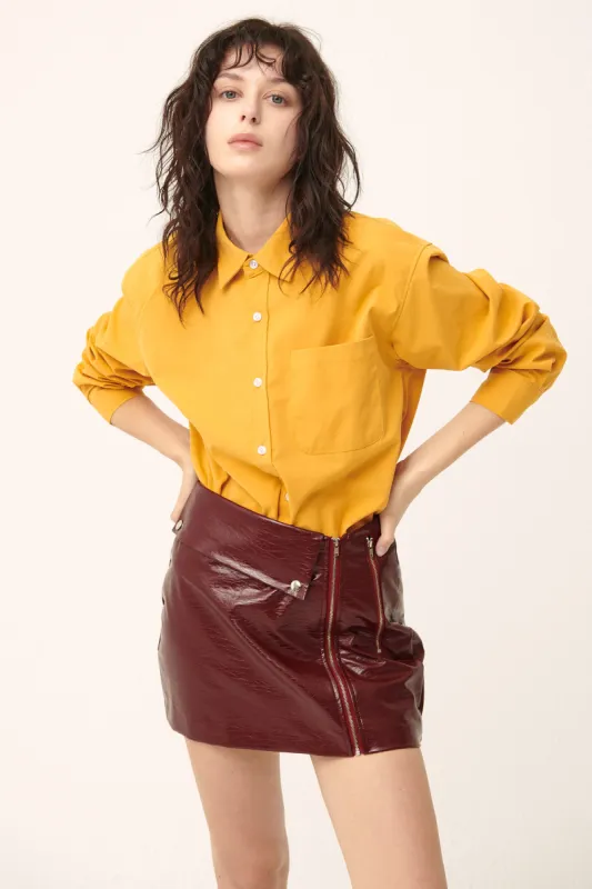 Rae Asymmetric Pleather Skirt made by storets